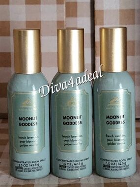 3X Bath & Body Works MOONLIT GODDESS Concentrated Room Sprays
